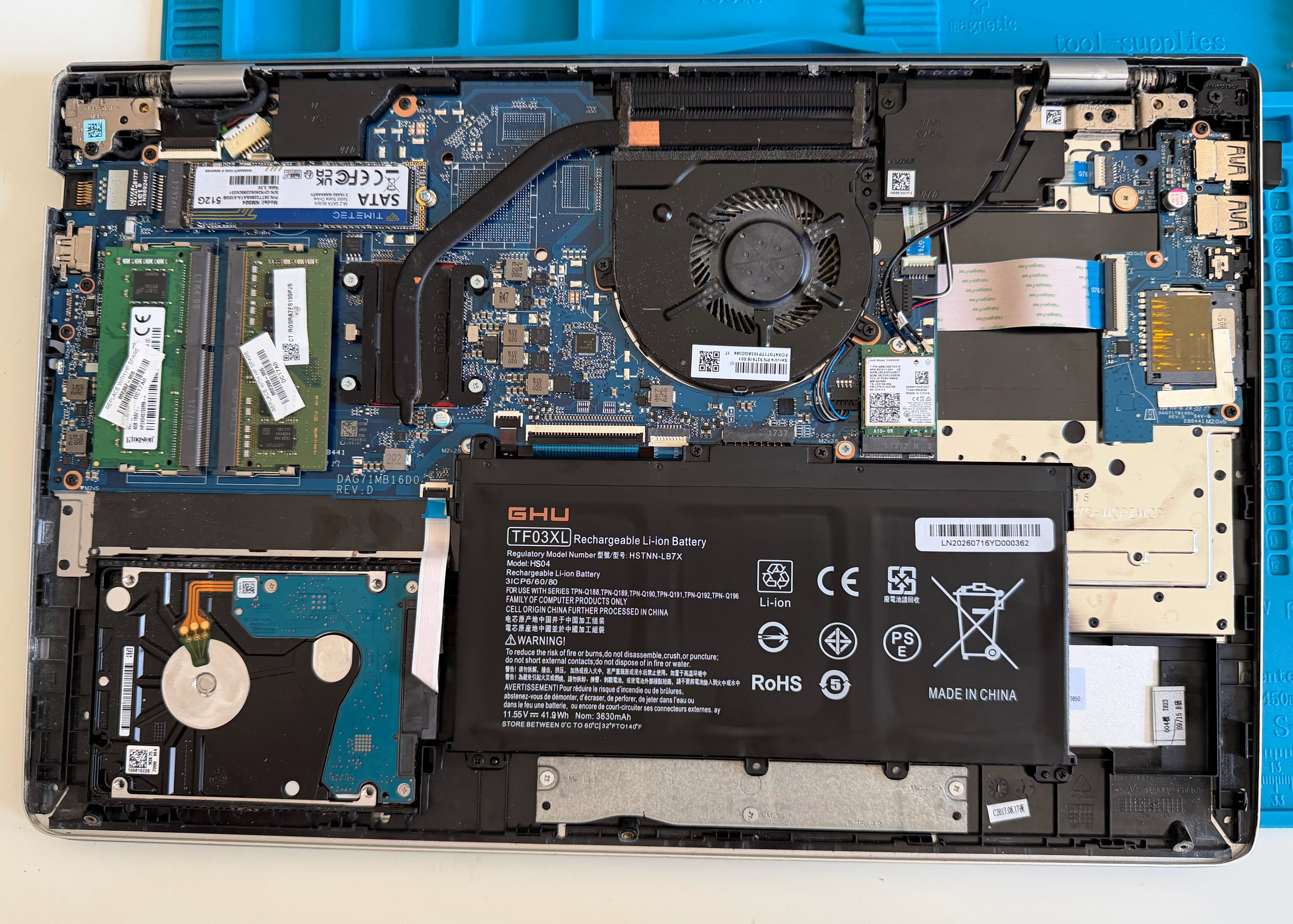 New GHU TF03XL battery installed